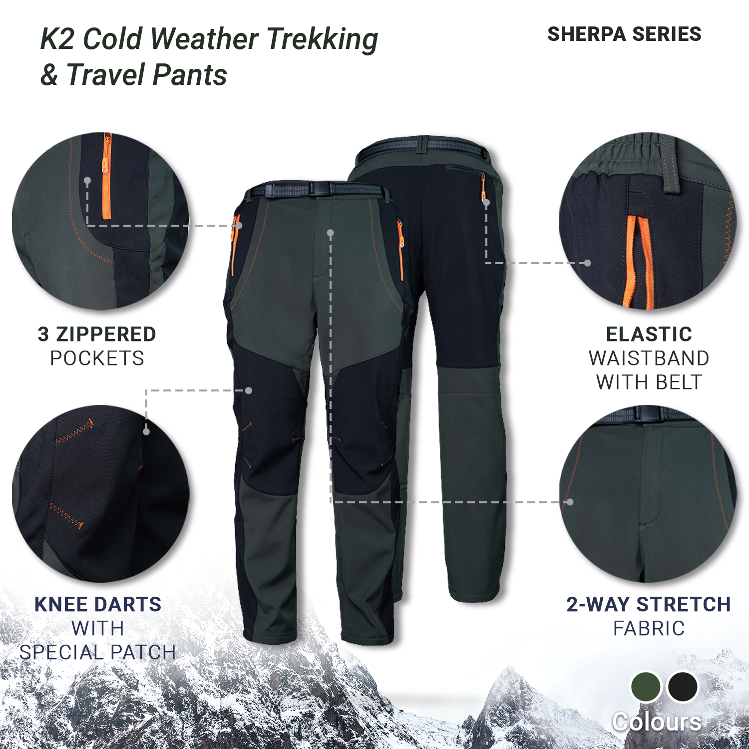 Buy Gokyo K2 Cold Weather Trekking & Travel Pants | Mens Trekking & Hiking Pants at Gokyo Outdoor Clothing & Gear