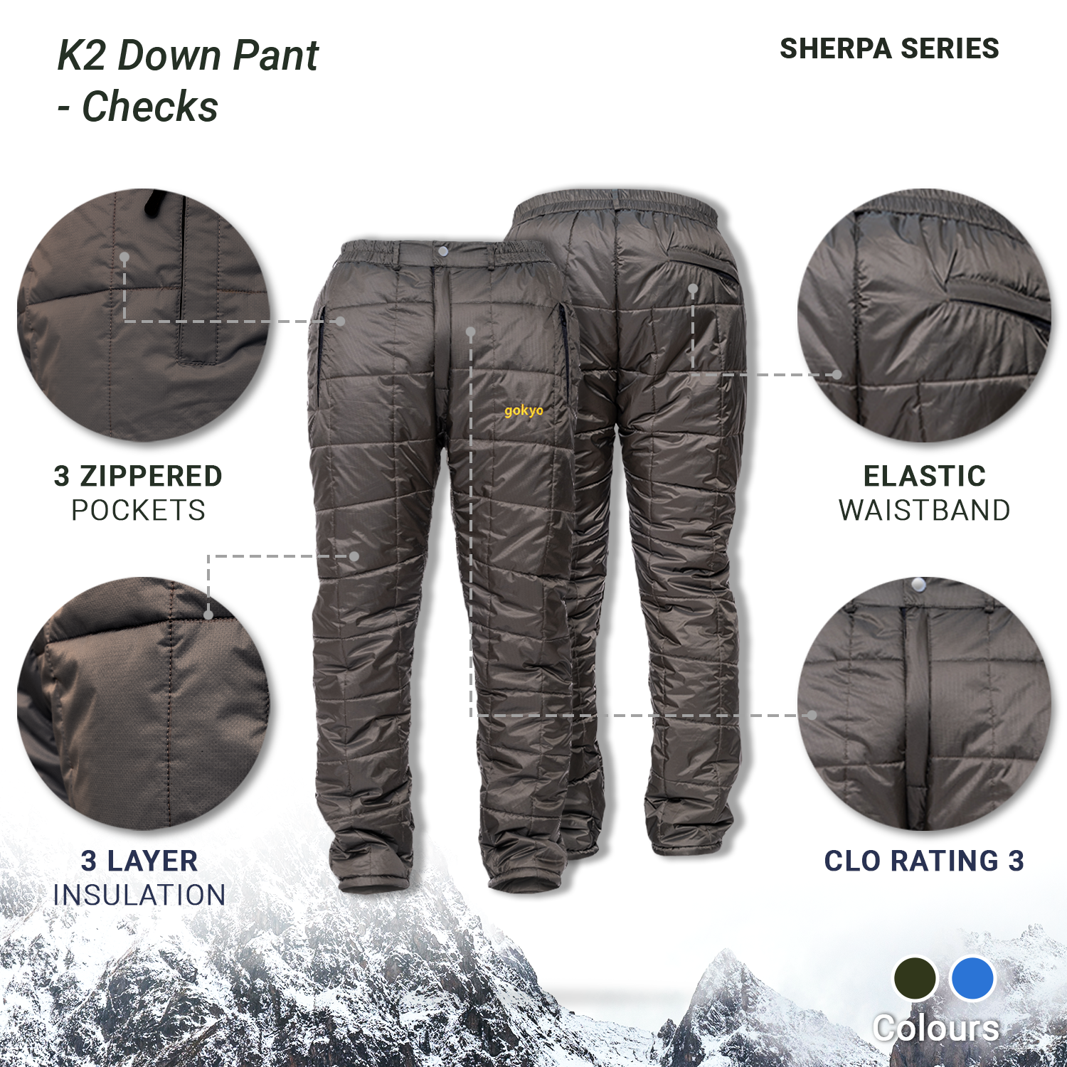 Buy Gokyo Annapurna Insulated Pants | Mens Trekking & Hiking Pants at Gokyo Outdoor Clothing & Gear