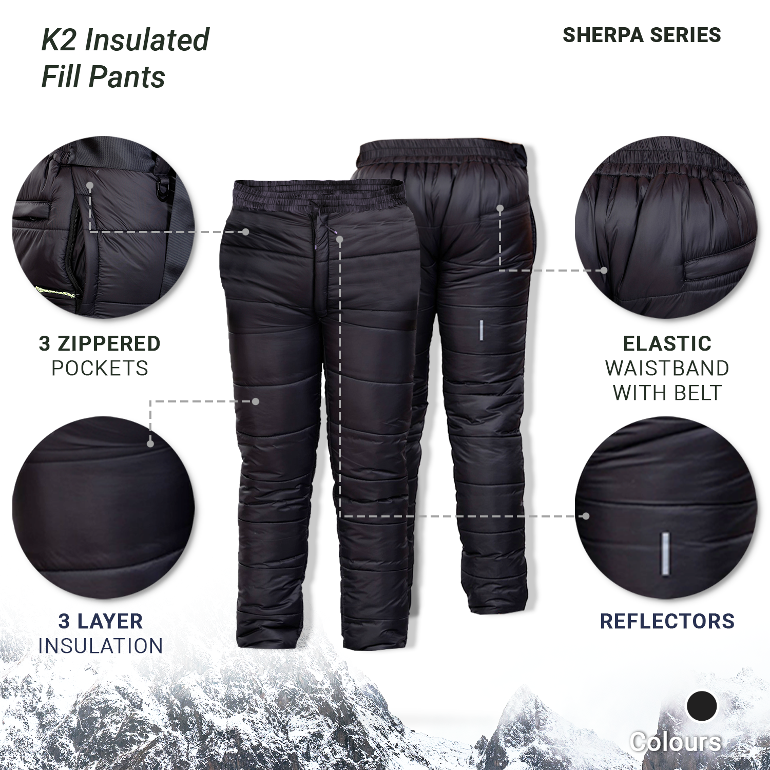 Buy Gokyo K2 Insulated Fill Pants | Trekking & Hiking Pants at Gokyo Outdoor Clothing & Gear