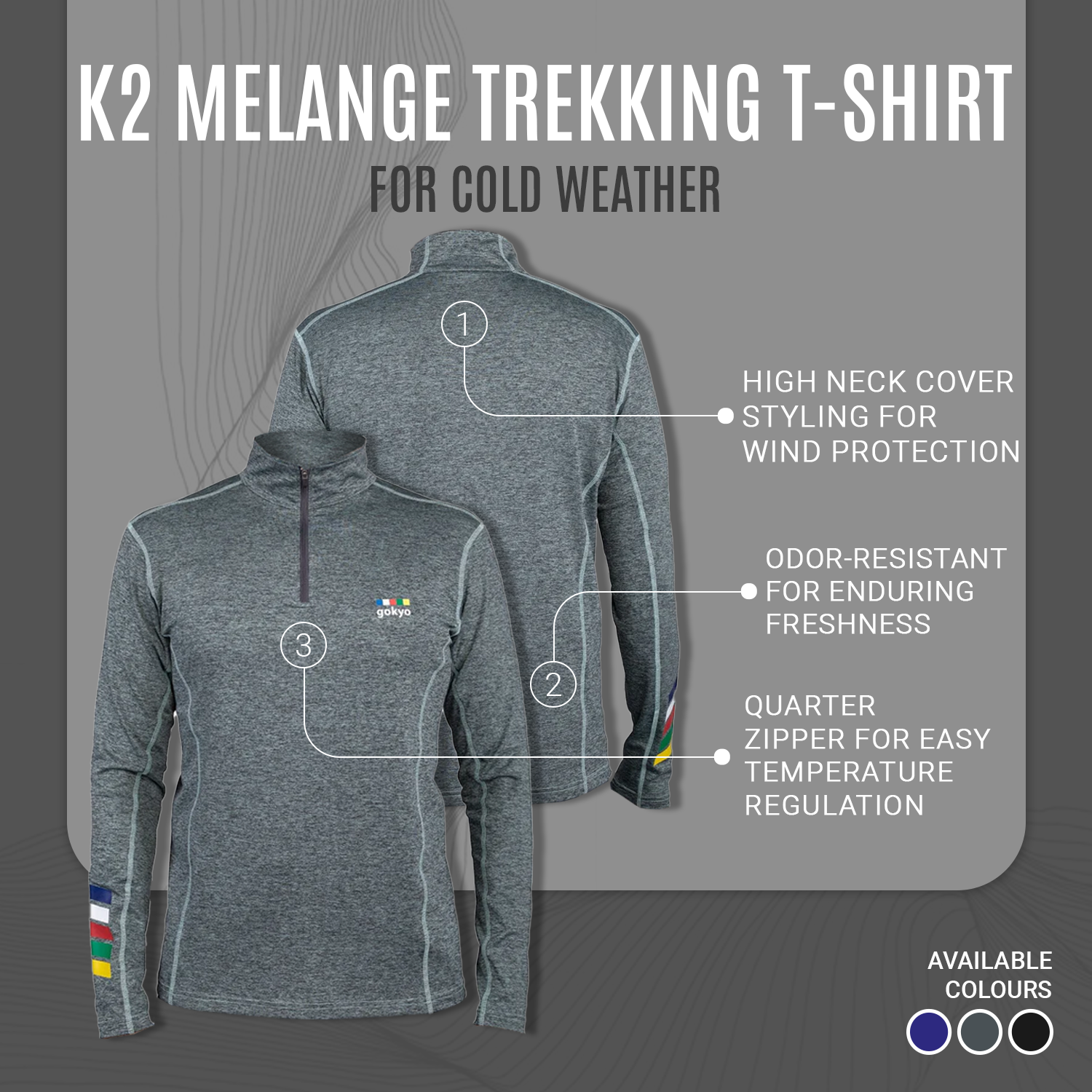 Buy Gokyo K2 Melange Trekking Tshirt | Trekking & Hiking T-shirts at Gokyo Outdoor Clothing & Gear