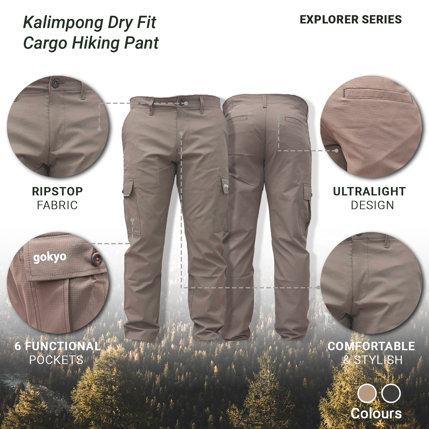 Buy Gokyo Kalimpong Dry Fit Cargo Hiking Pants | Trekking & Hiking Pants at Gokyo Outdoor Clothing & Gear