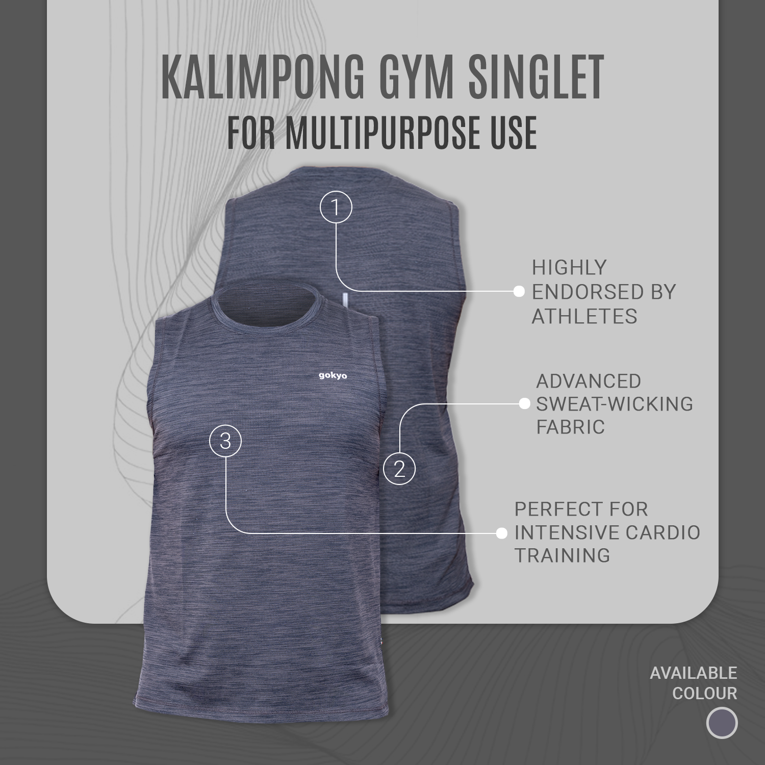 Buy Gokyo Kalimpong Gym Singlet | Trekking & Hiking T-shirts at Gokyo Outdoor Clothing & Gear