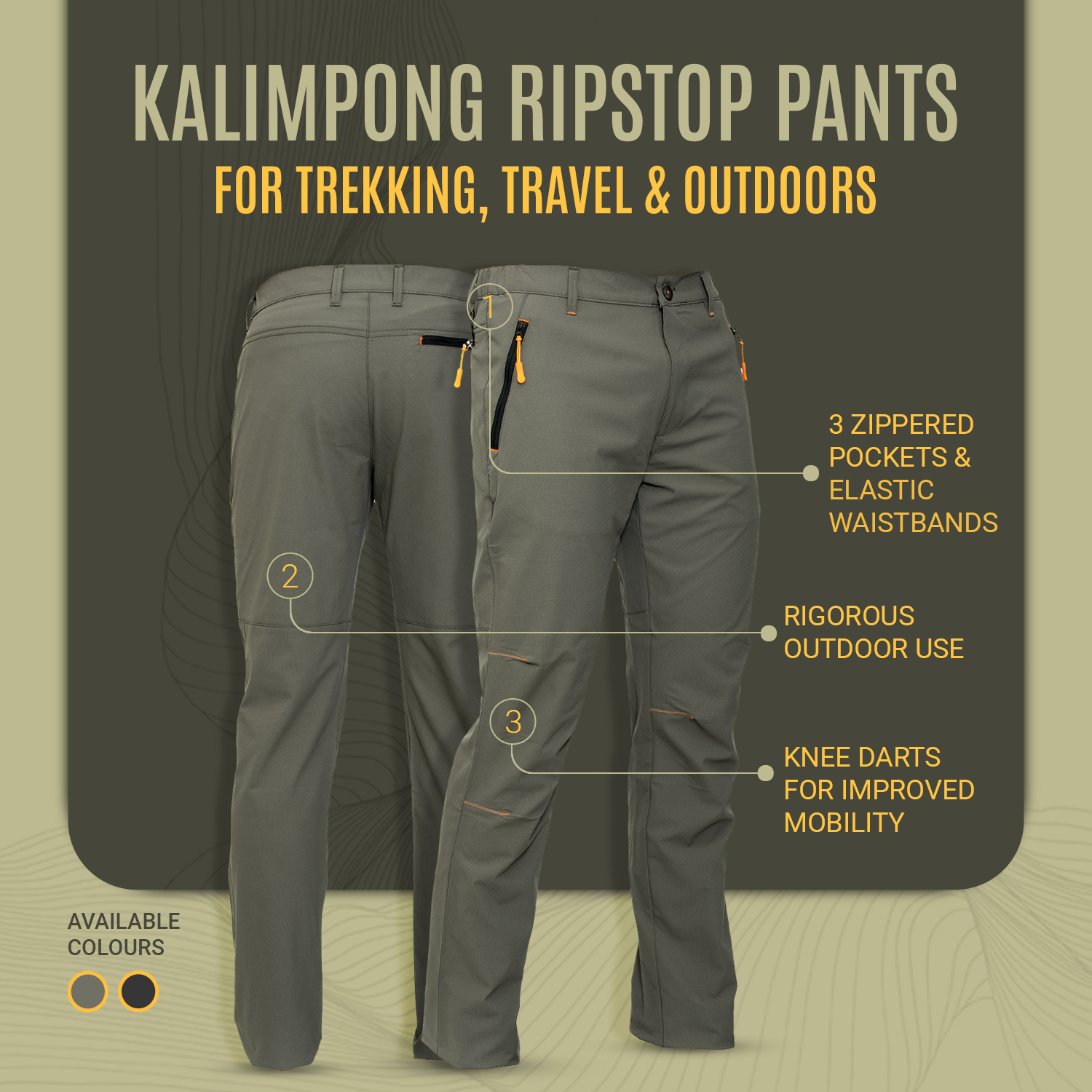 Buy Gokyo Kalimpong Trekking Pants Ultralight Stretch - Ripstop | Mens Trekking & Hiking Pants at Gokyo Outdoor Clothing & Gear