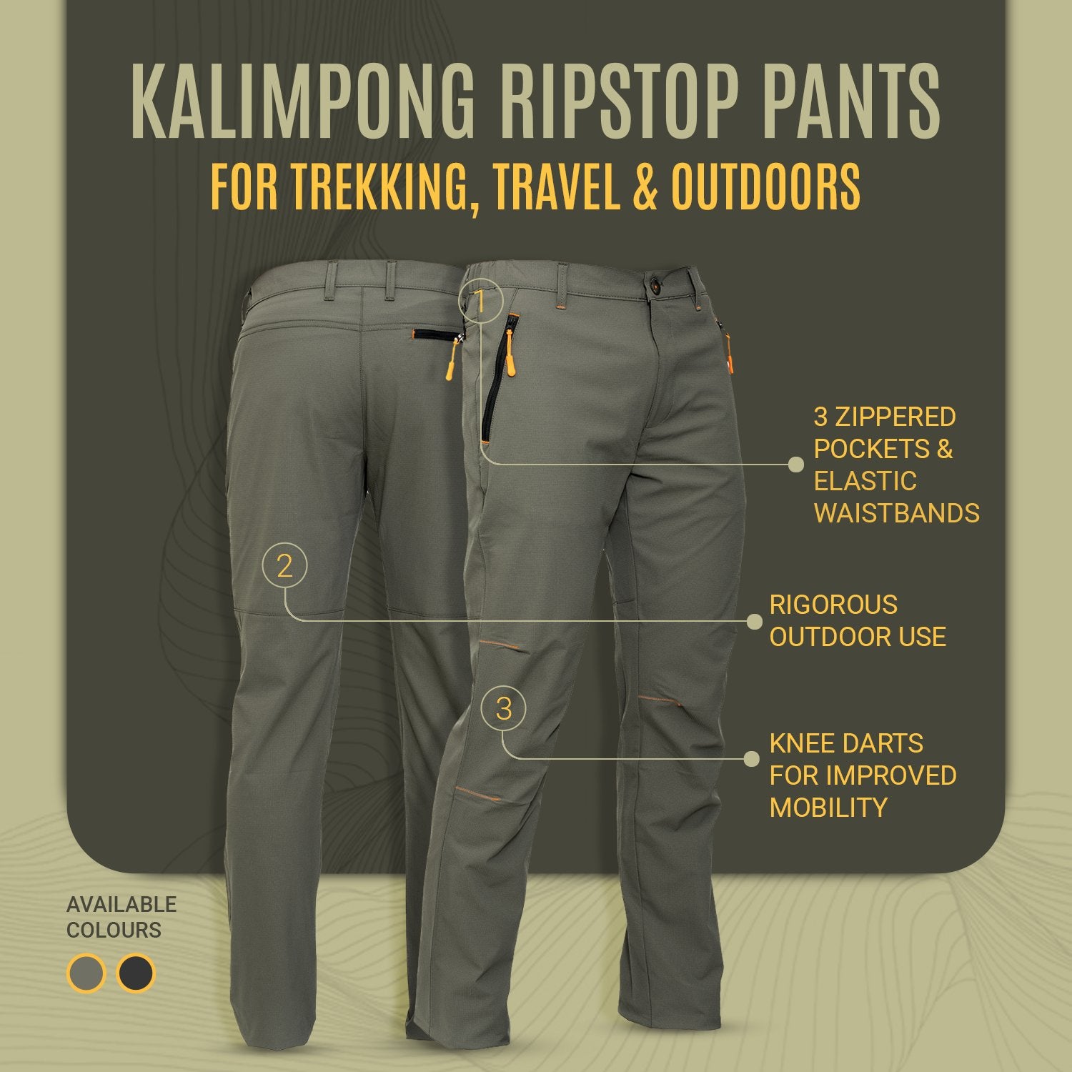 Buy Gokyo Kalimpong Trekking Pants Ultralight Stretch - Ripstop | Mens Trekking & Hiking Pants at Gokyo Outdoor Clothing & Gear
