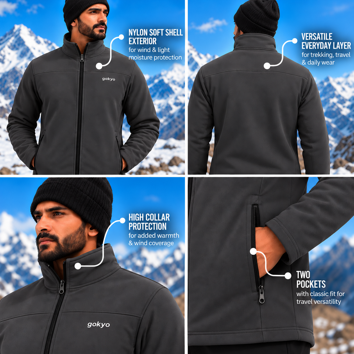 Buy Gokyo Kaza Soft Shell Insulated Fleece Jacket | Jackets at Gokyo Outdoor Clothing & Gear