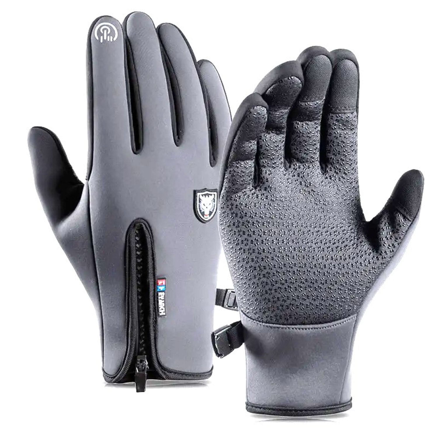Buy Kaza Winter Windproof Gloves with Zipper Grey at Gokyo Outdoor Clothing & Gear