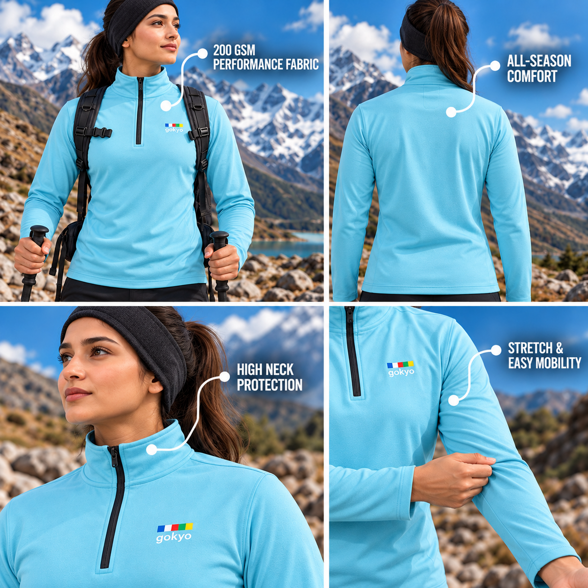 Buy Gokyo Kaza All Season Outdoor & Trekking Tshirt - Women | Trekking & Hiking T-shirts at Gokyo Outdoor Clothing & Gear