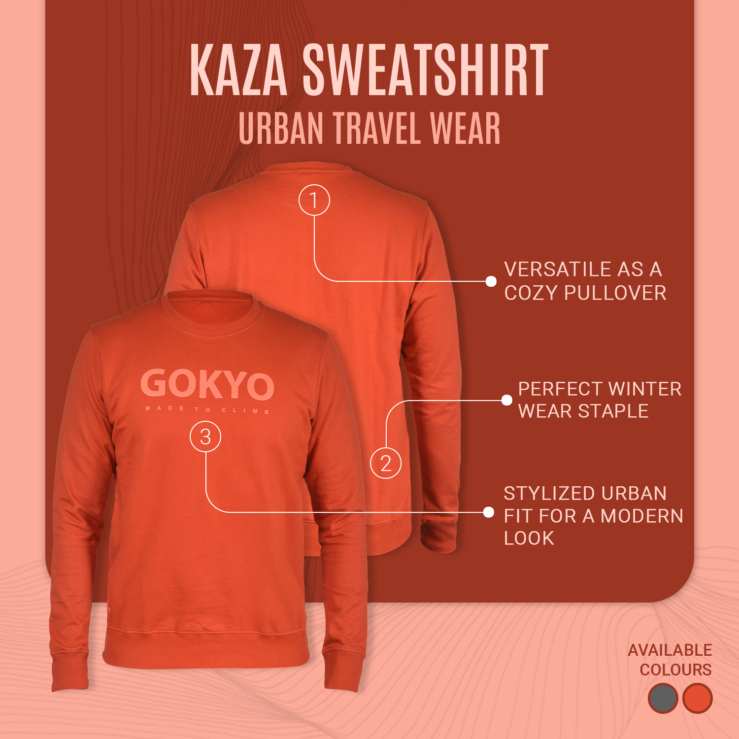 Buy Gokyo Kaza Sweatshirt | Trekking & Hiking T-shirts at Gokyo Outdoor Clothing & Gear
