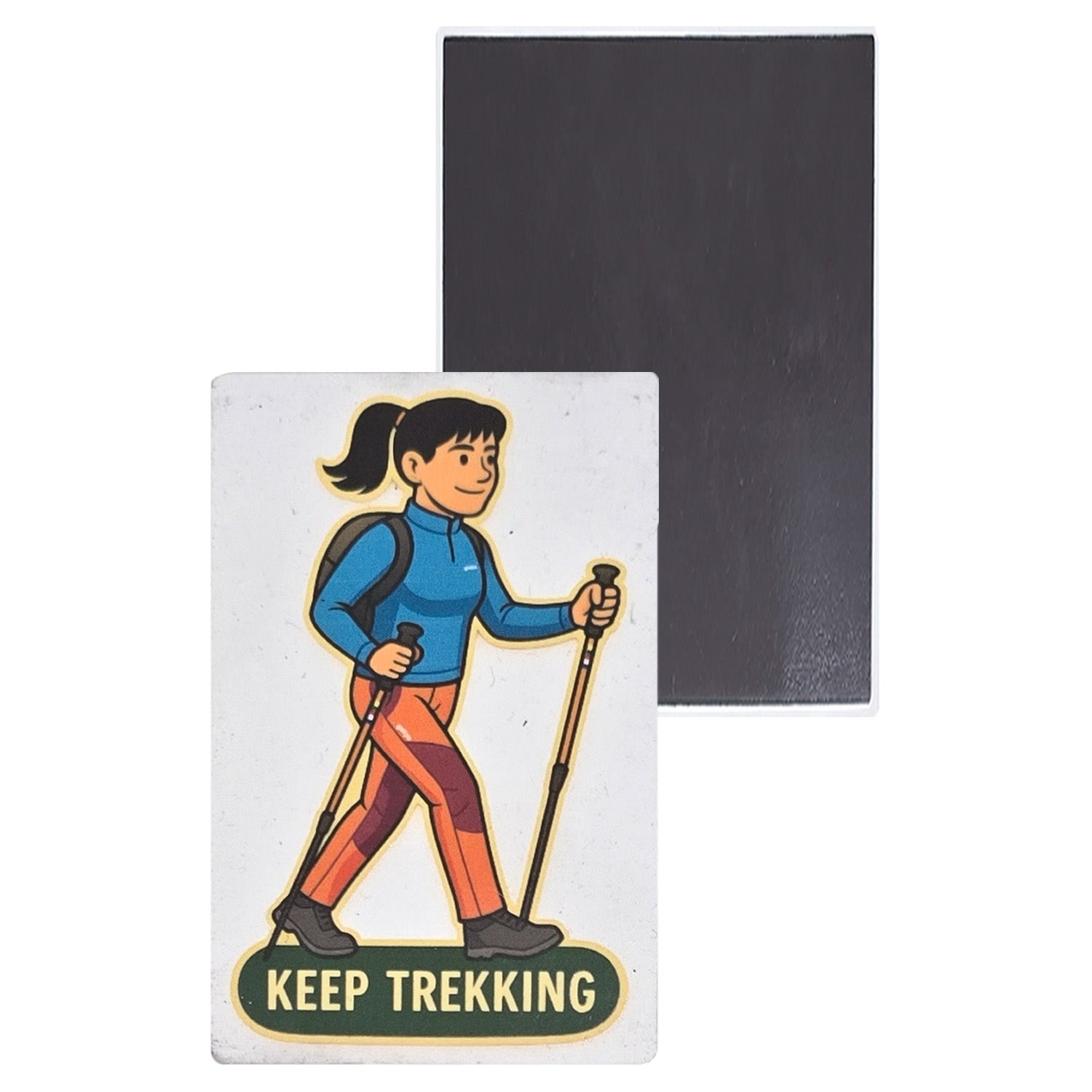 Buy Gokyo Keep Trekking Magnet – Female Trekker 4.7 cm x 7.5 cm | Souvenirs at Gokyo Outdoor Clothing & Gear