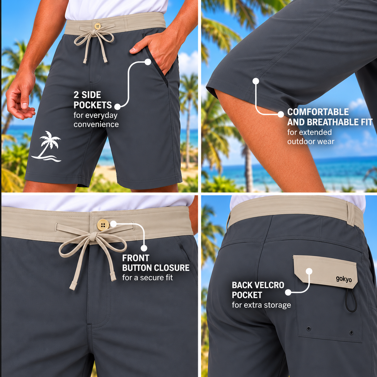 Buy Gokyo Miami Quick-Dry Beach Shorts | Beach Shorts at Gokyo Outdoor Clothing & Gear