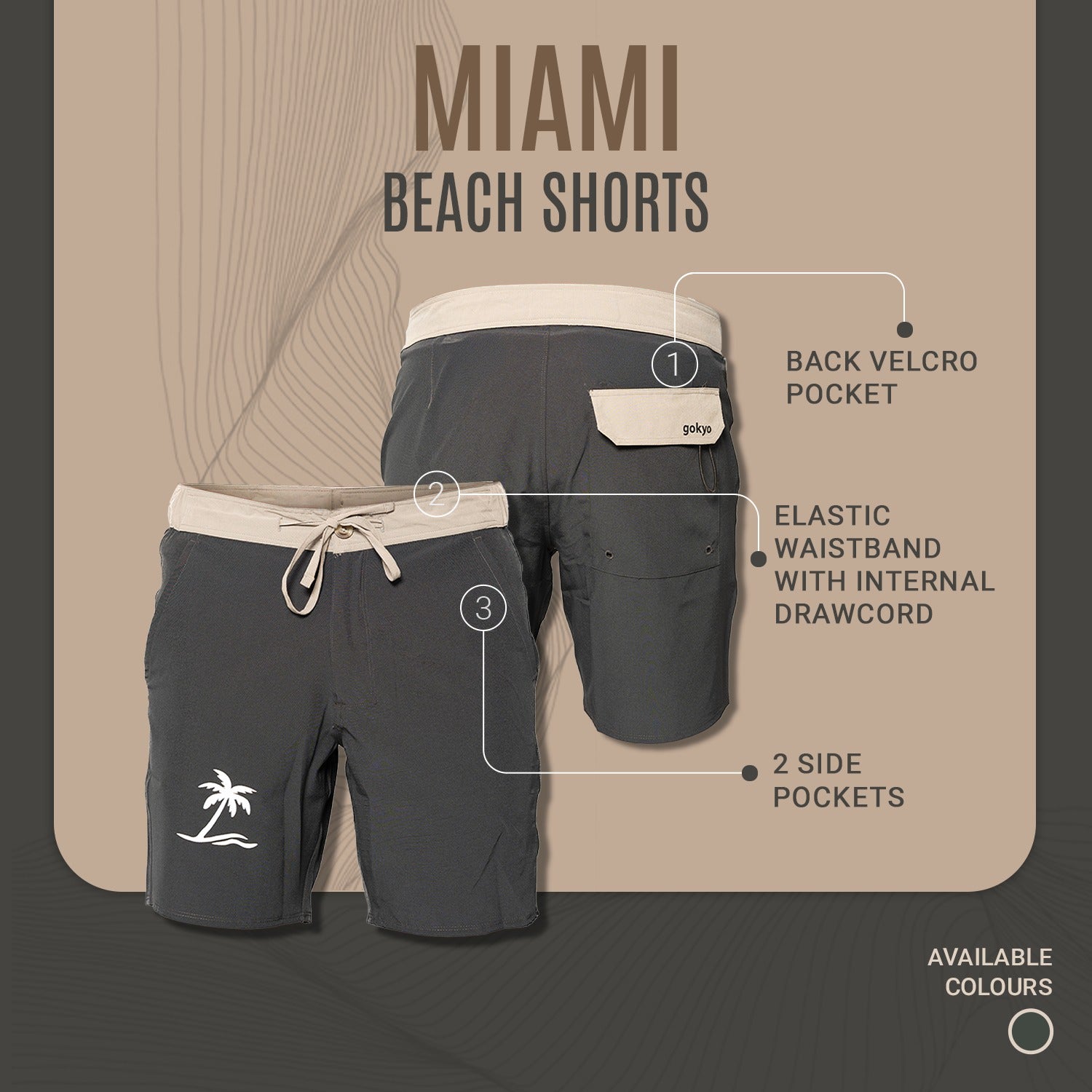 Buy Gokyo Miami Beach Shorts | Mens Trekking & Hiking Pants at Gokyo Outdoor Clothing & Gear