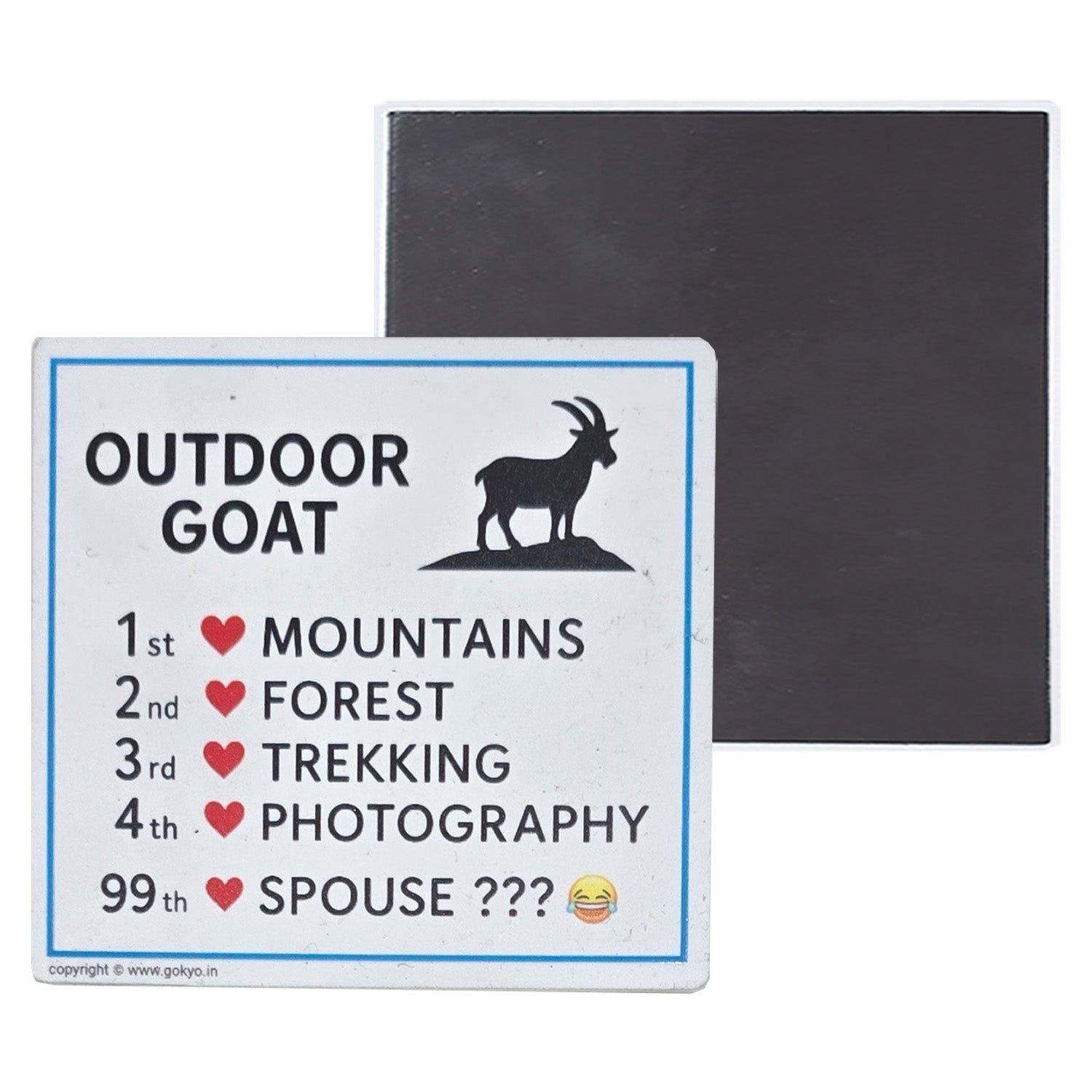 Buy Gokyo Outdoor Goat First Love Priorities - Magnet 7.5 cm x 7 cm | Souvenirs at Gokyo Outdoor Clothing & Gear