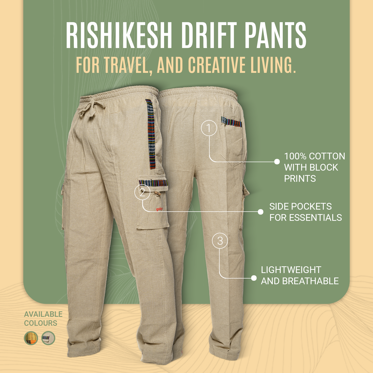 Buy Gokyo Rishikesh Drift Pants | Mens Trekking & Hiking Pants at Gokyo Outdoor Clothing & Gear