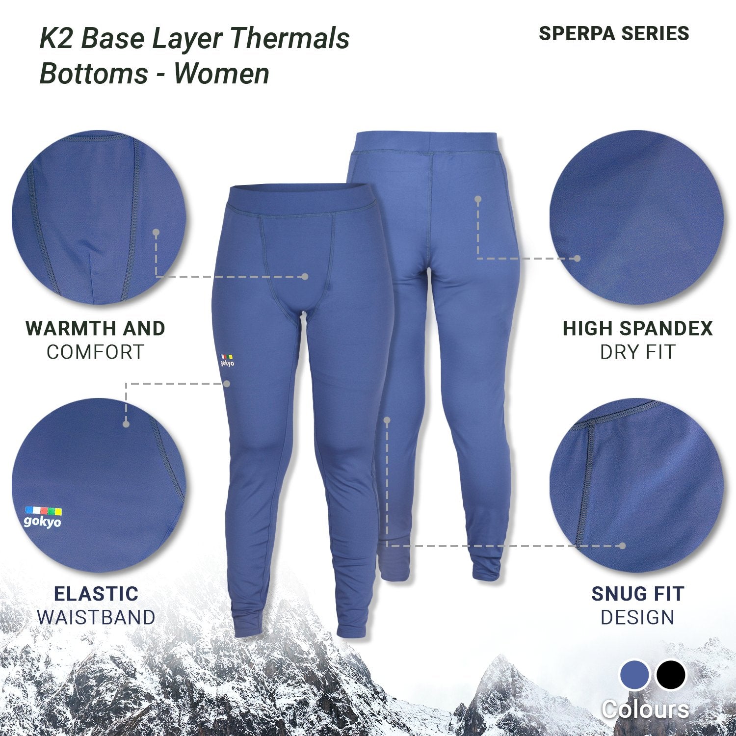 Buy Gokyo K2 Base Layer Thermals Bottoms - Women | Base Layer Thermals at Gokyo Outdoor Clothing & Gear