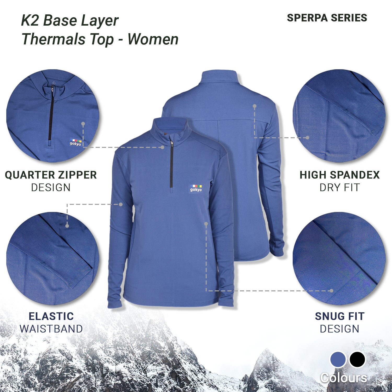 Buy Gokyo K2 Base Layer Thermals Top - Women | Base Layer Thermals at Gokyo Outdoor Clothing & Gear