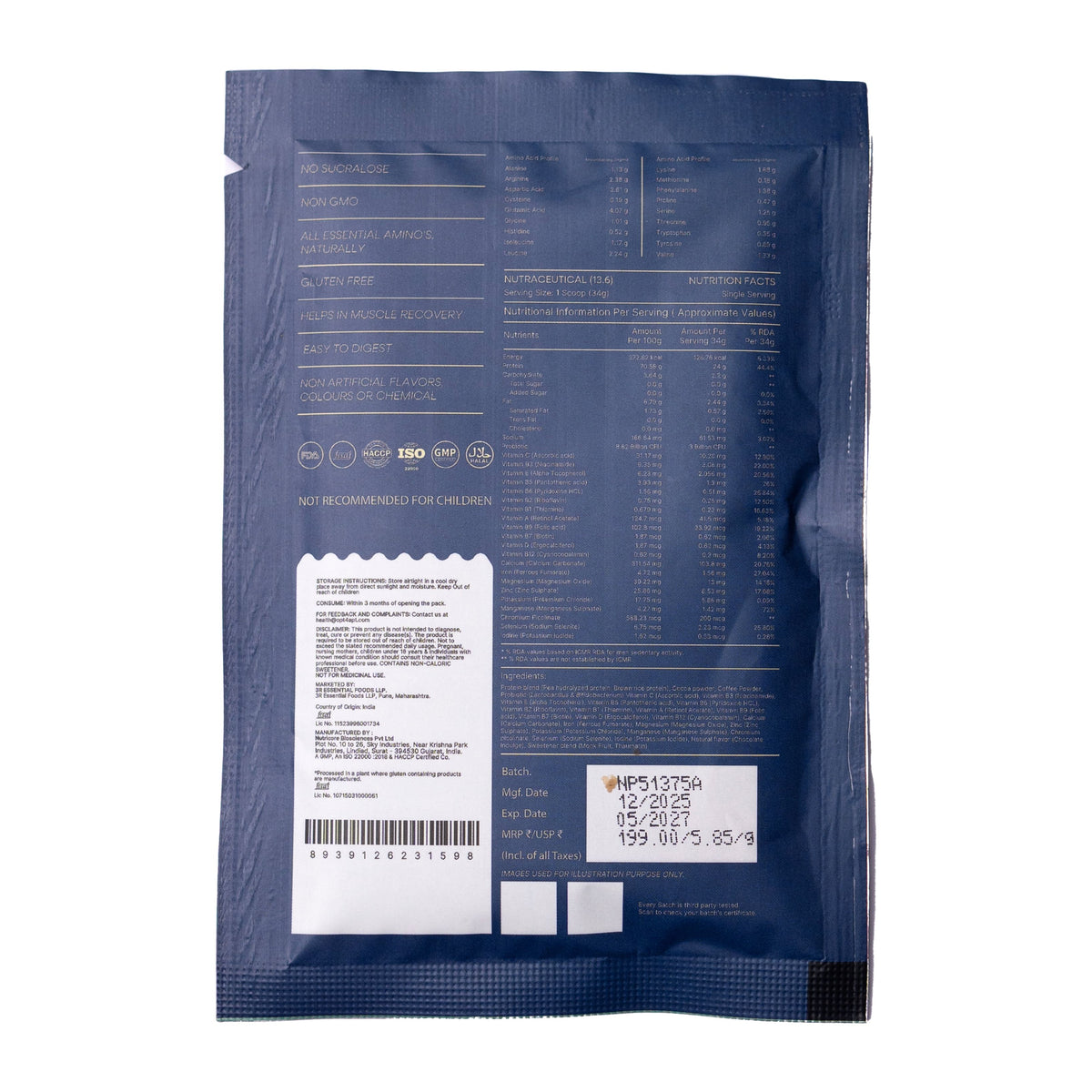 Buy Gokyo Two Kind Plant Protein - Sachet | Food & Supplements at Gokyo Outdoor Clothing & Gear
