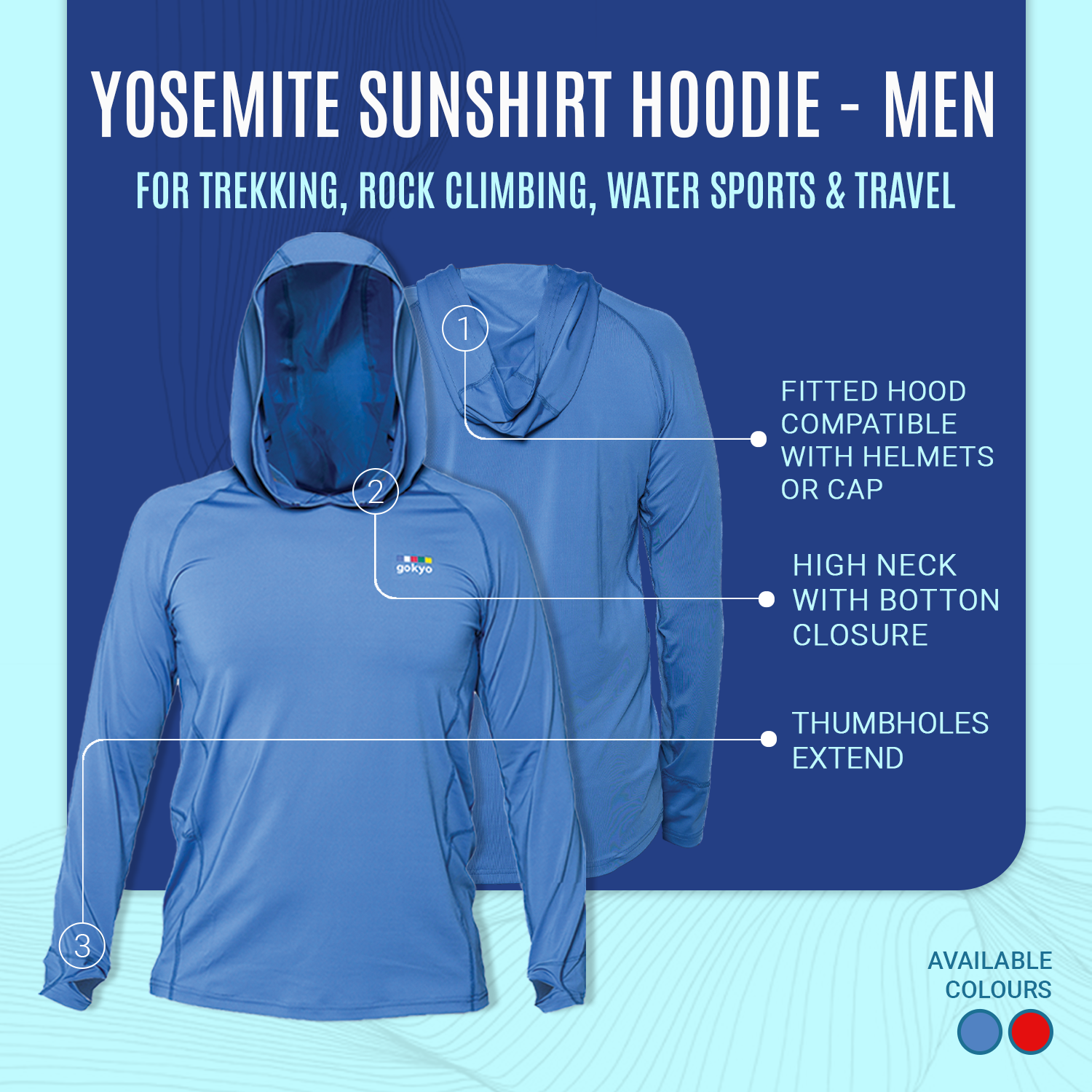 Buy Gokyo Yosemite Sunshirt Hoodie- Men | Trekking & Hiking T-shirts at Gokyo Outdoor Clothing & Gear