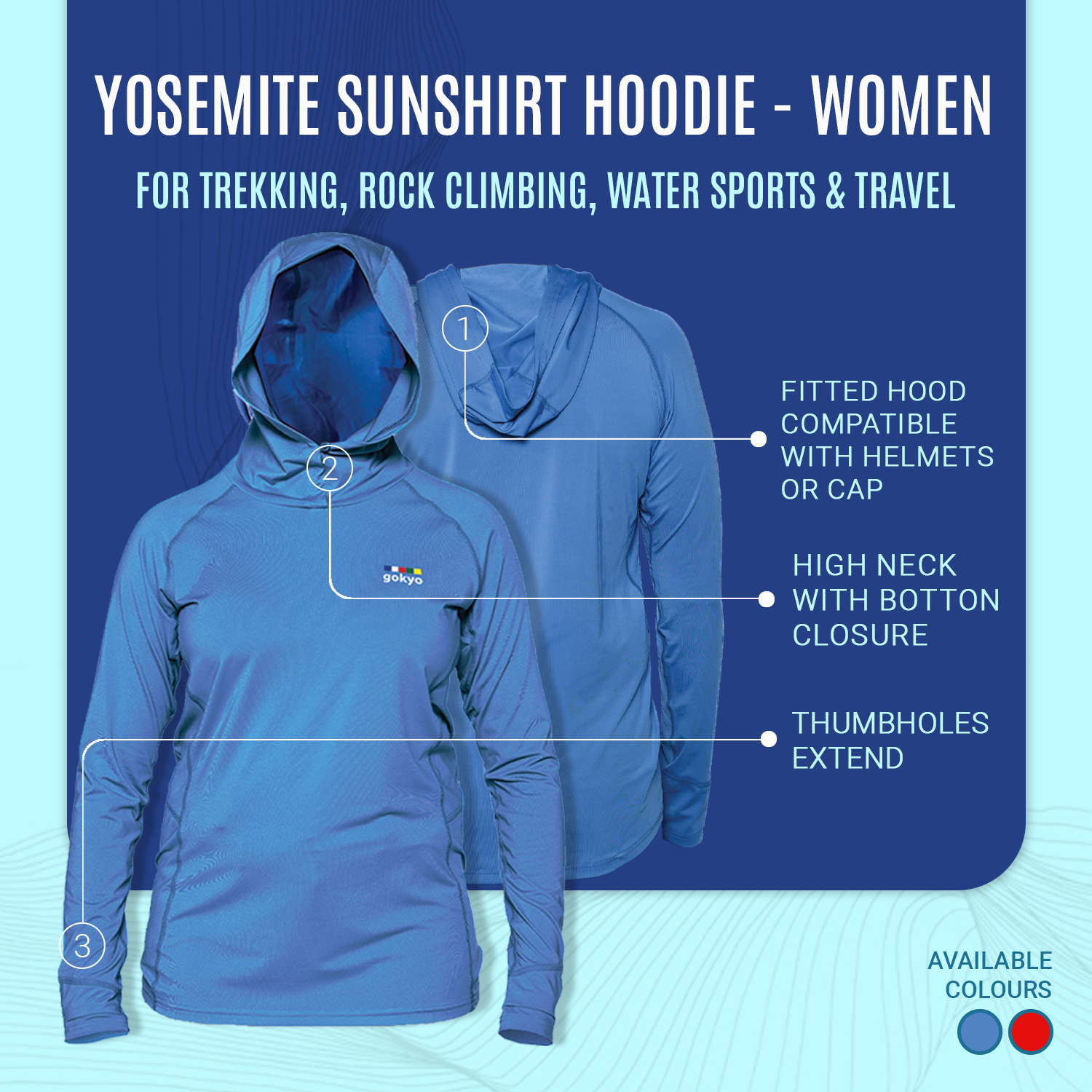 Buy Gokyo Yosemite Sunshirt Hoodie - Women | Trekking & Hiking T-shirts at Gokyo Outdoor Clothing & Gear