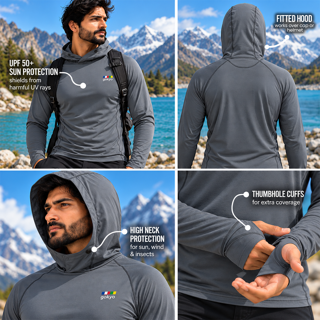 Buy Gokyo Zermatt UPF 50+ Sun Hoodie | Trekking & Hiking T-shirts at Gokyo Outdoor Clothing & Gear