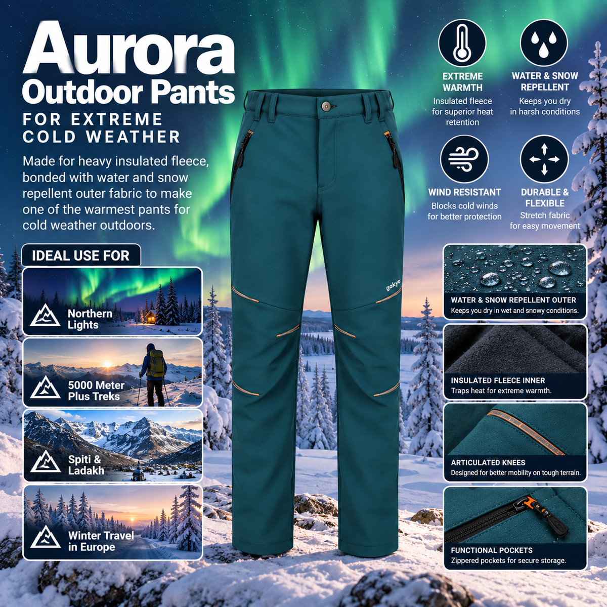 Buy Gokyo Aurora Outdoor Pants For Extreme Cold Weather | Trekking & Hiking Pants at Gokyo Outdoor Clothing & Gear