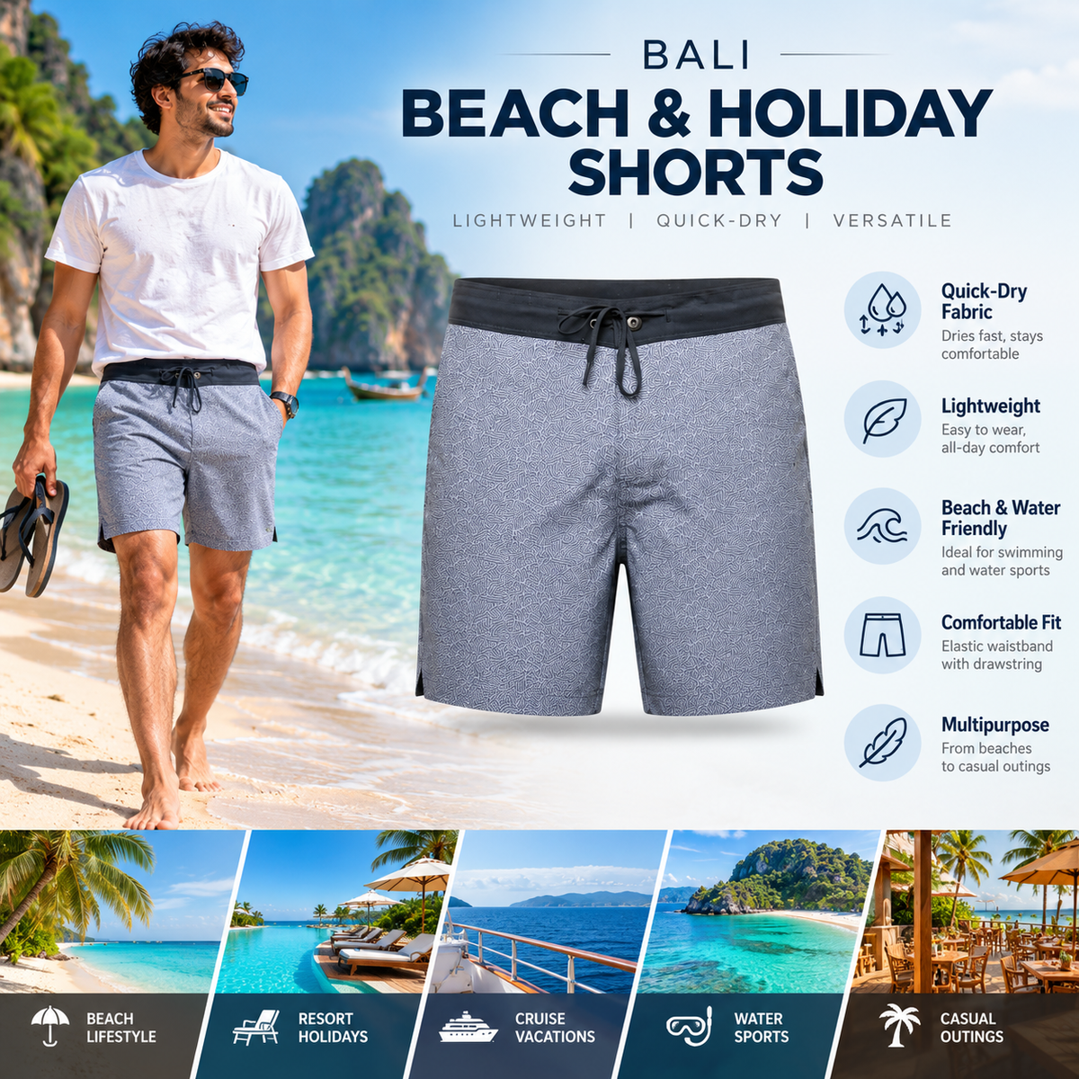 Buy Gokyo Bali Beach & Holiday Shorts | Beach Shorts at Gokyo Outdoor Clothing & Gear