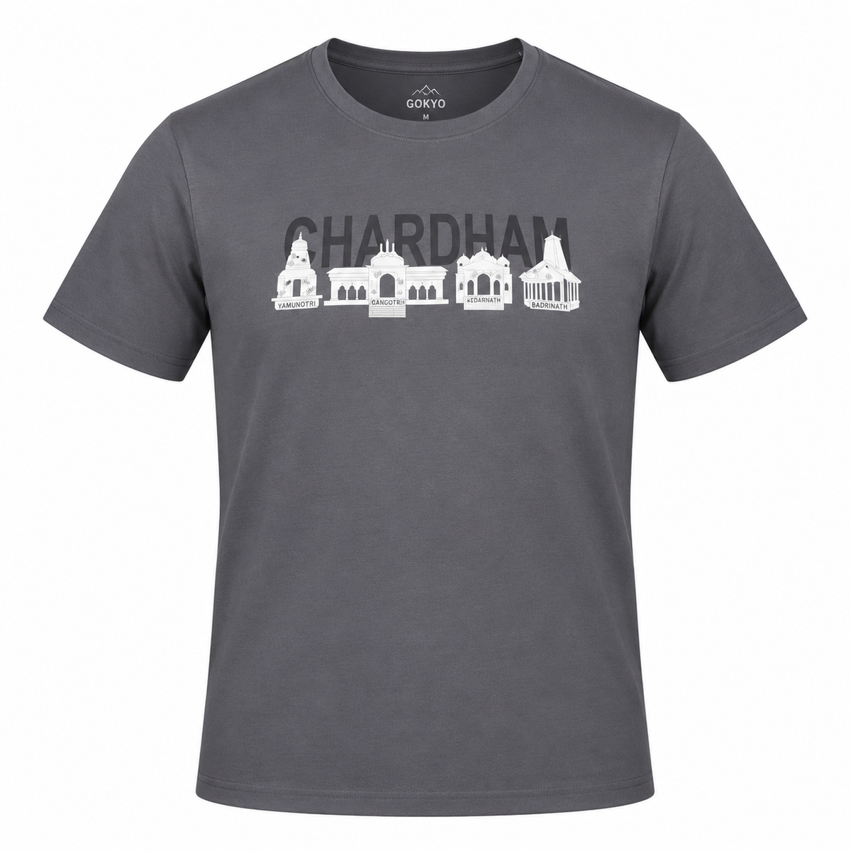 Buy Gokyo GOKYO Originals Char Dham Premium Cotton T-Shirt | Trekking & Hiking T-shirts at Gokyo Outdoor Clothing & Gear