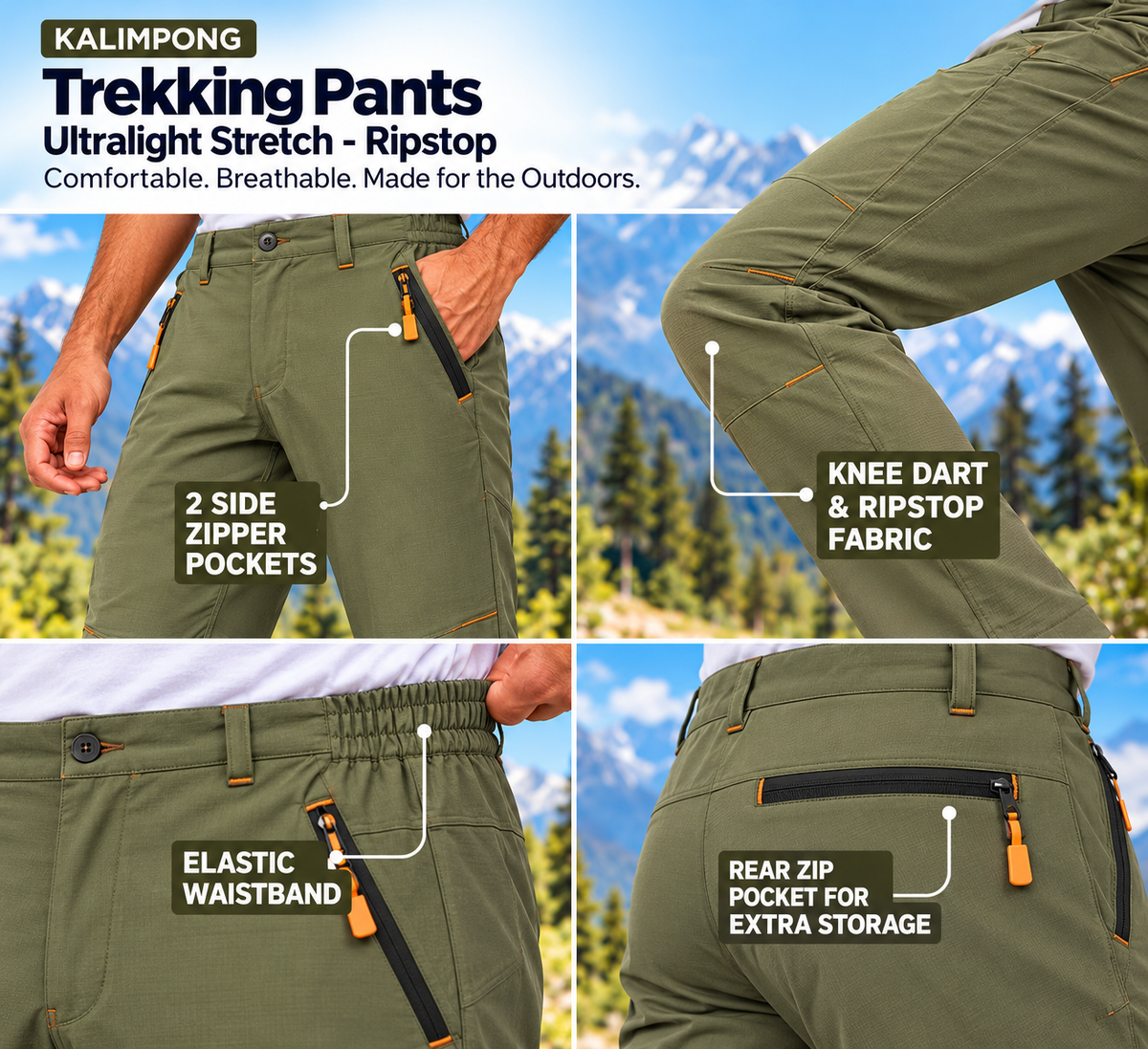 Buy Gokyo Kalimpong Trekking Pants Ultralight Stretch - Ripstop | Mens Trekking & Hiking Pants at Gokyo Outdoor Clothing & Gear