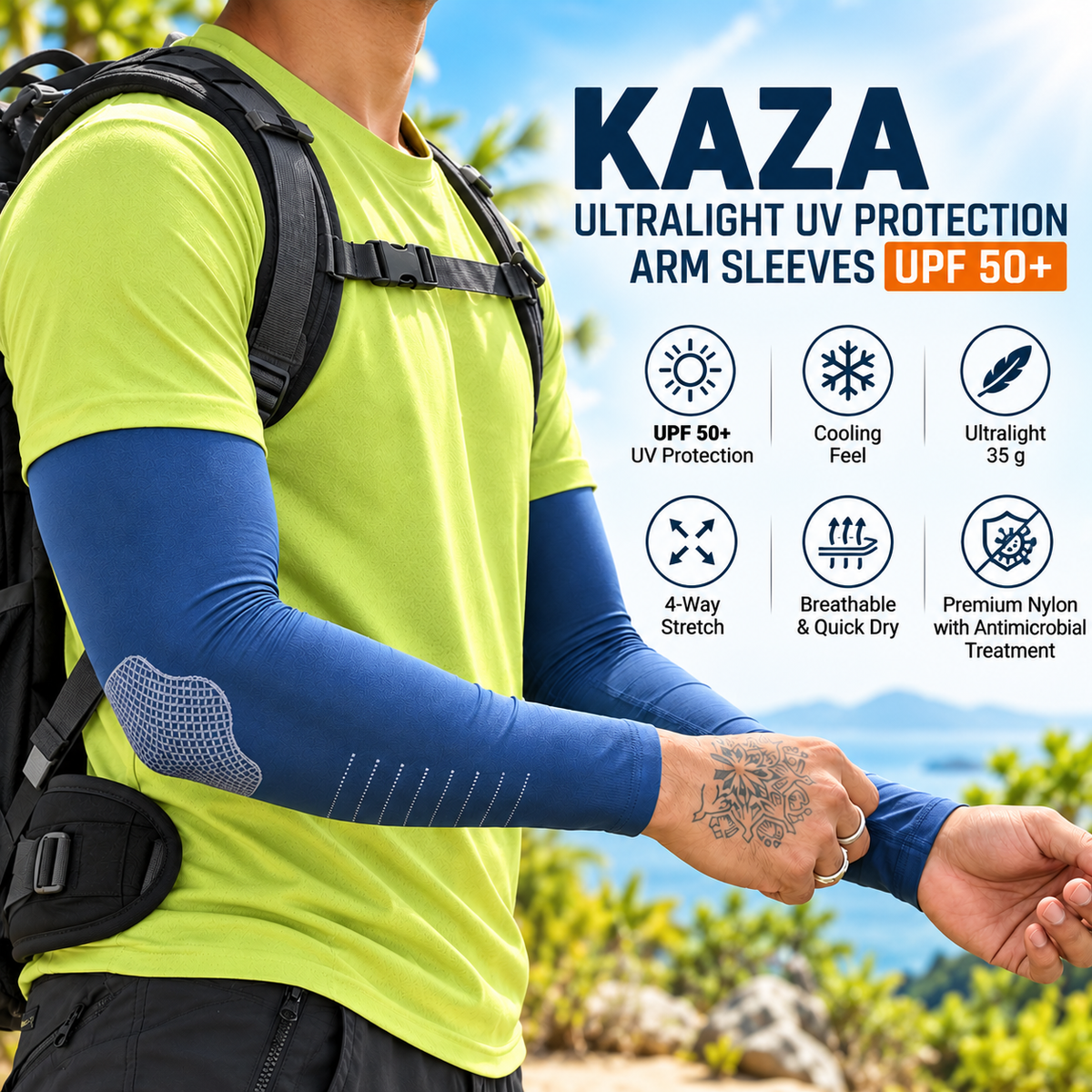 Buy Gokyo Kaza Ultralight UV Protection Arm Sleeves UPF 50+ | Sun Protection at Gokyo Outdoor Clothing & Gear