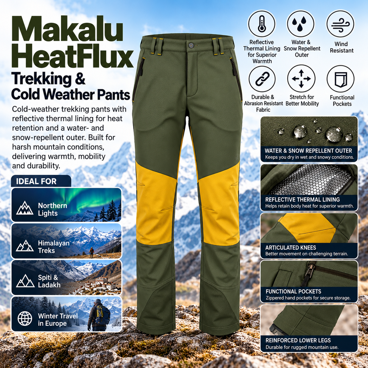 Buy Gokyo Makalu HeatFlux Trekking & Cold Weather Pants | Mens Trekking & Hiking Pants at Gokyo Outdoor Clothing & Gear
