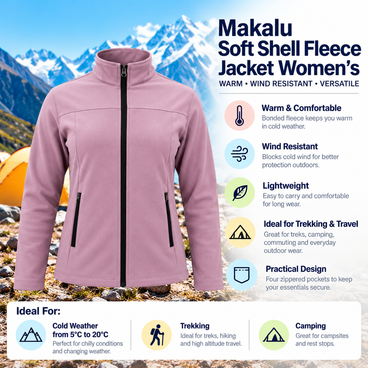 Buy Gokyo Makalu Soft Shell Fleece Womens Jacket | Jackets at Gokyo Outdoor Clothing & Gear