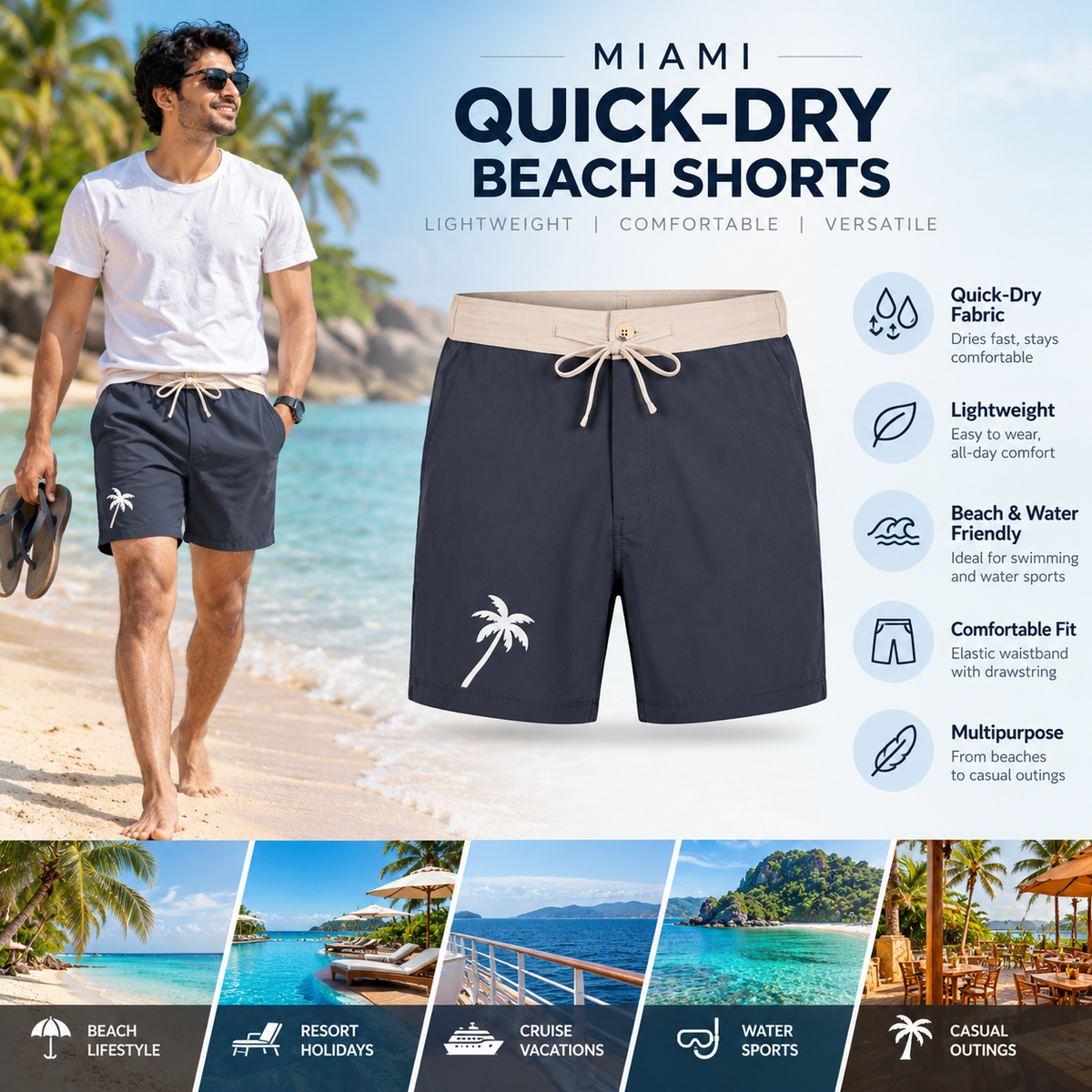 Buy Gokyo Miami Quick-Dry Beach Shorts | Beach Shorts at Gokyo Outdoor Clothing & Gear