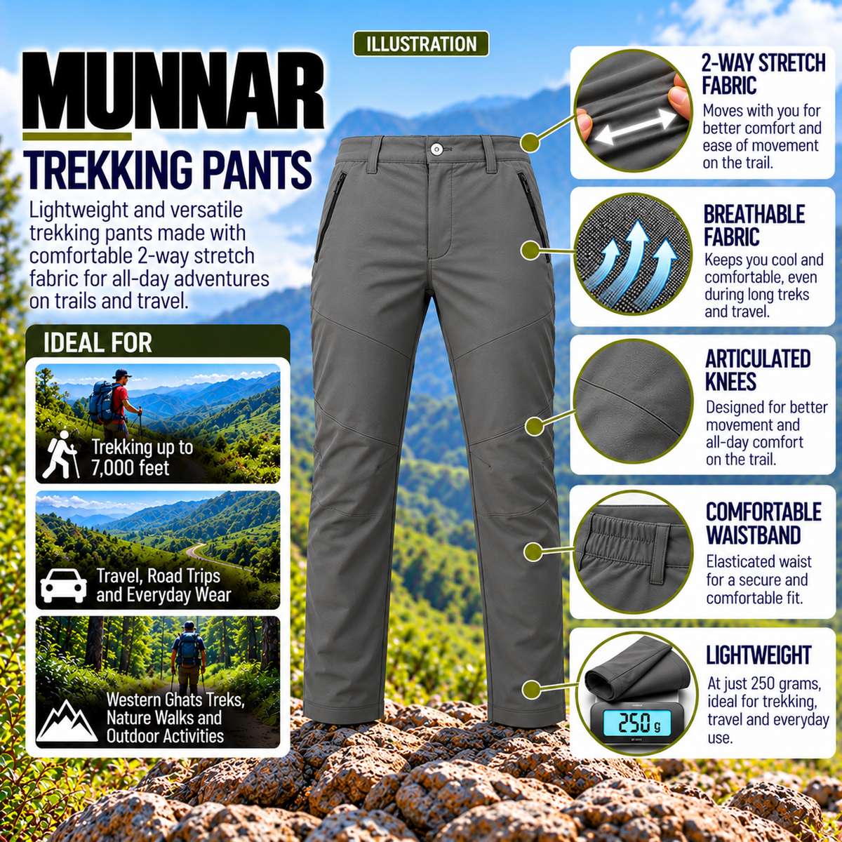 Buy Gokyo Munnar Lightweight Quick-Dry Trekking Pants | Mens Trekking & Hiking Pants at Gokyo Outdoor Clothing & Gear