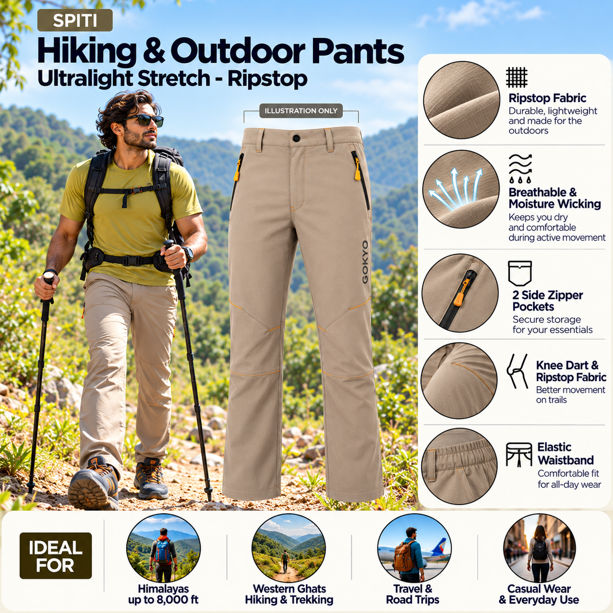 Buy Gokyo Spiti Hiking & Outdoor Pants | Mens Trekking & Hiking Pants at Gokyo Outdoor Clothing & Gear