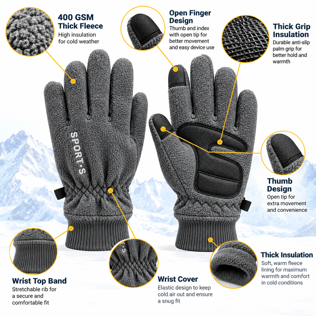 Buy Gokyo Zermatt Thick Fleece Outdoor Gloves | Gloves at Gokyo Outdoor Clothing & Gear